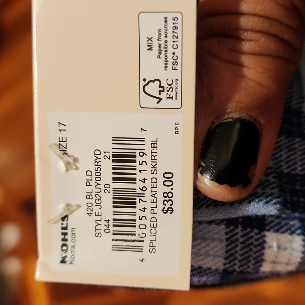 SO JUNIORS BLUE, WHITE, AND BLACK HIGH RISE SKIRT SIZE 17 NEW WITH TAG - Picture 3 of 8